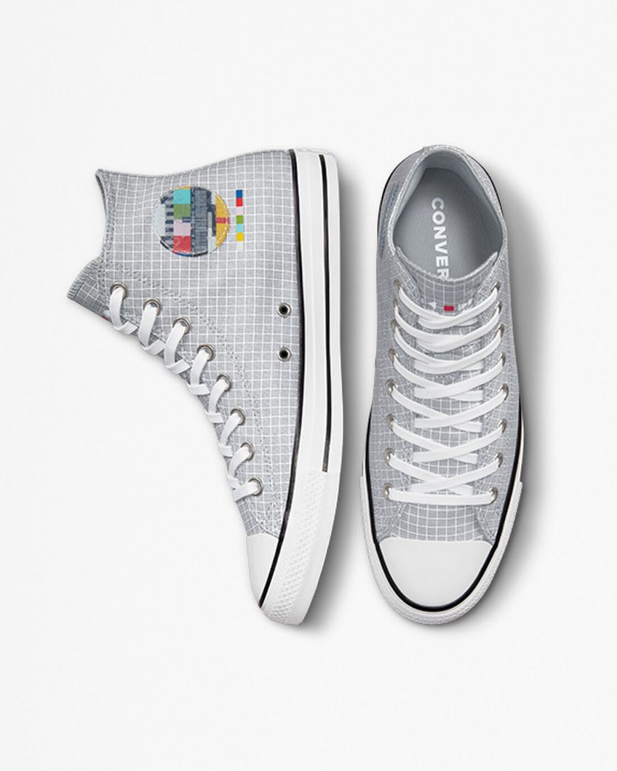 Men's Converse Chuck Taylor All Star Color Grid High Top Shoes Grey / Multicolor | AU 6453ES